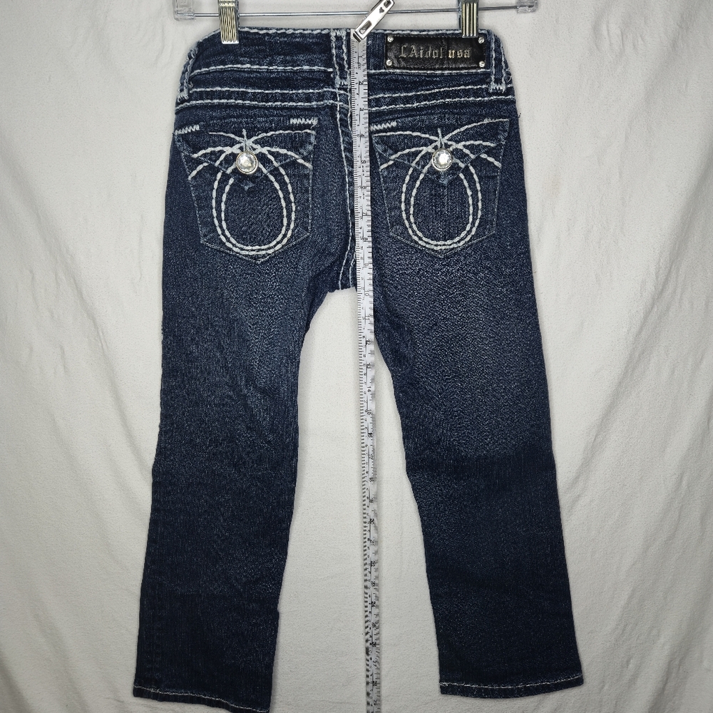 LA Idol Ladies Capri Denim Blue Jeans Size 1 (W27 L18)